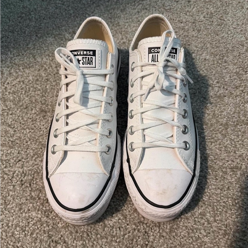 White Converse All Star Platform Shoes